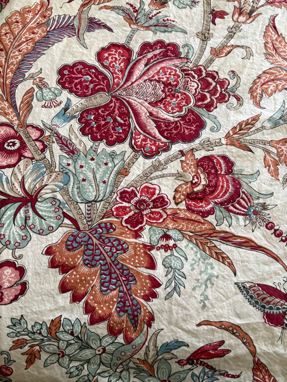 POTTERY BARN PALAMPORE Lolita/Deidre Queen Full Duvet Cover Butterflies - Picture 6 of 11